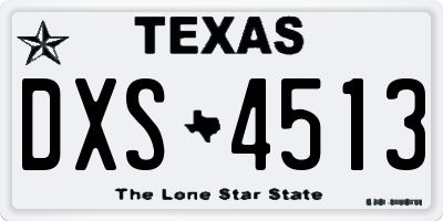 TX license plate DXS4513