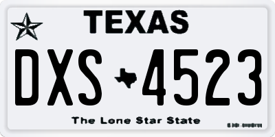 TX license plate DXS4523