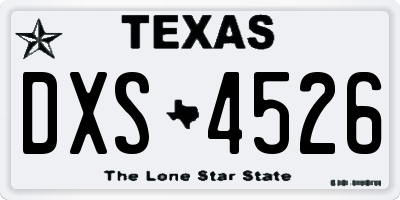 TX license plate DXS4526