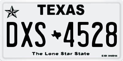 TX license plate DXS4528