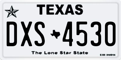 TX license plate DXS4530