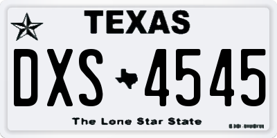 TX license plate DXS4545