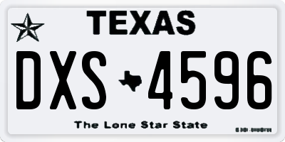 TX license plate DXS4596