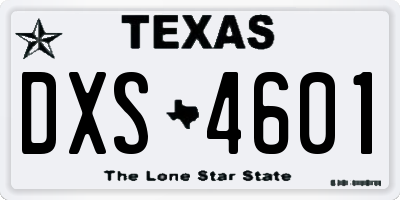 TX license plate DXS4601