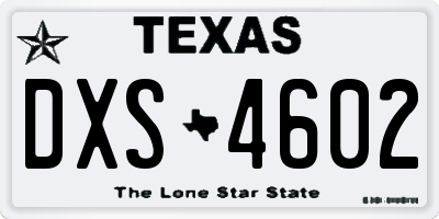 TX license plate DXS4602