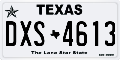 TX license plate DXS4613