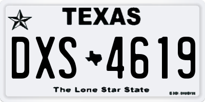 TX license plate DXS4619
