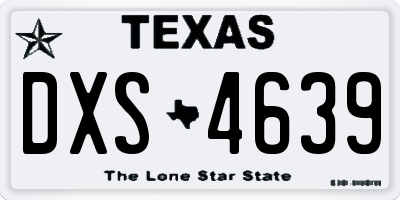 TX license plate DXS4639