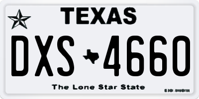 TX license plate DXS4660