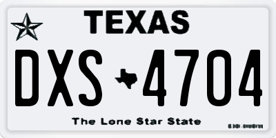 TX license plate DXS4704
