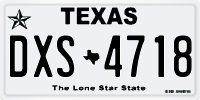 TX license plate DXS4718