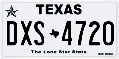 TX license plate DXS4720