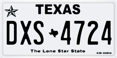 TX license plate DXS4724