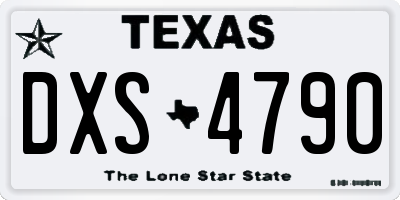 TX license plate DXS4790