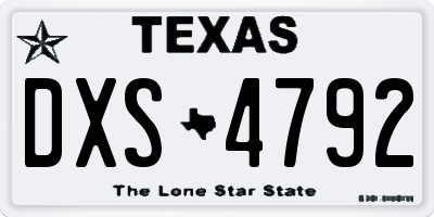 TX license plate DXS4792