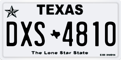 TX license plate DXS4810