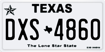 TX license plate DXS4860