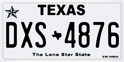 TX license plate DXS4876