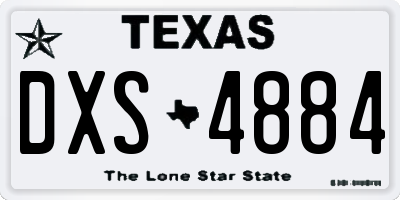 TX license plate DXS4884