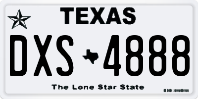TX license plate DXS4888