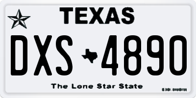 TX license plate DXS4890