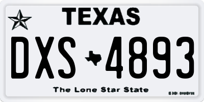 TX license plate DXS4893