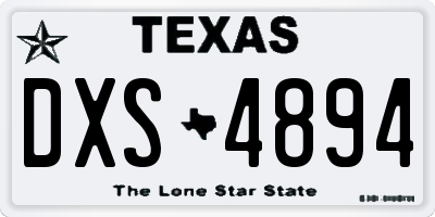 TX license plate DXS4894