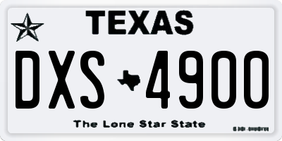 TX license plate DXS4900