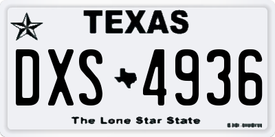 TX license plate DXS4936