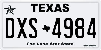 TX license plate DXS4984
