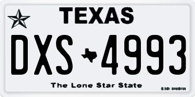 TX license plate DXS4993