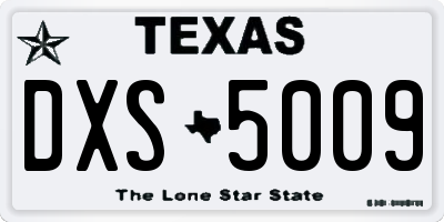 TX license plate DXS5009
