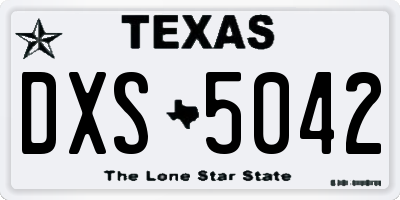 TX license plate DXS5042