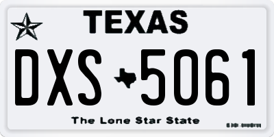 TX license plate DXS5061