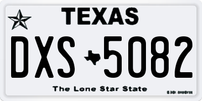 TX license plate DXS5082