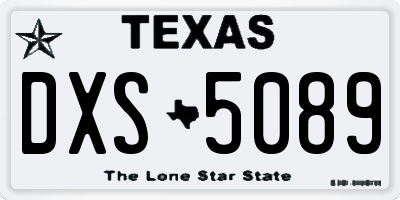 TX license plate DXS5089