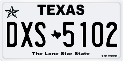 TX license plate DXS5102