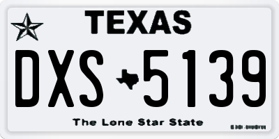 TX license plate DXS5139