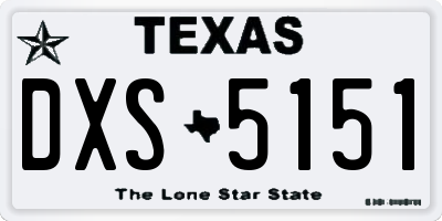 TX license plate DXS5151