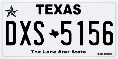 TX license plate DXS5156