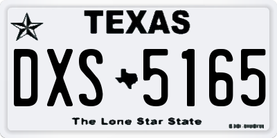 TX license plate DXS5165