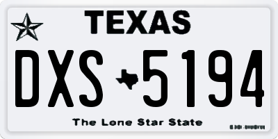 TX license plate DXS5194