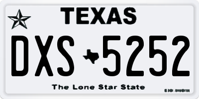 TX license plate DXS5252
