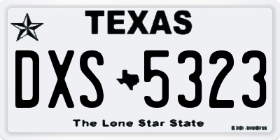 TX license plate DXS5323