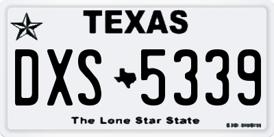 TX license plate DXS5339