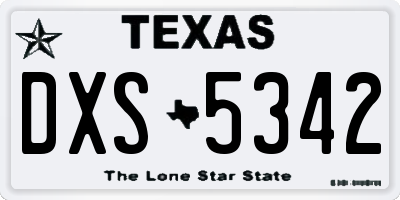 TX license plate DXS5342