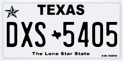 TX license plate DXS5405