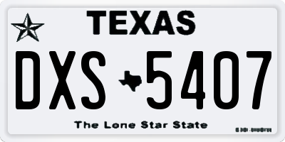 TX license plate DXS5407