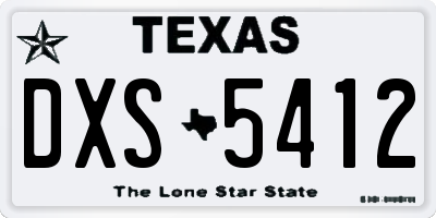 TX license plate DXS5412