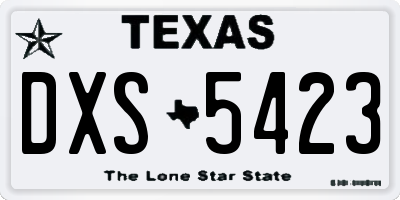 TX license plate DXS5423